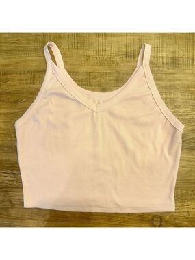 Ribbed cotton pink Bralette or tank Size (estimate) 2XL gently pre owned shape